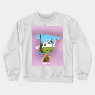 Spain Travel map Crewneck Sweatshirt